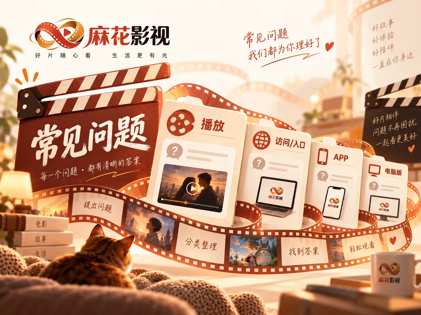 校园走廊与谜题线索主题动画画面